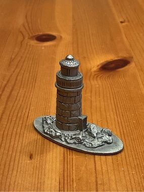 PEWTER LIGHTHOUSE FIGURINE SPOONTIQUES VINTAGE 1979